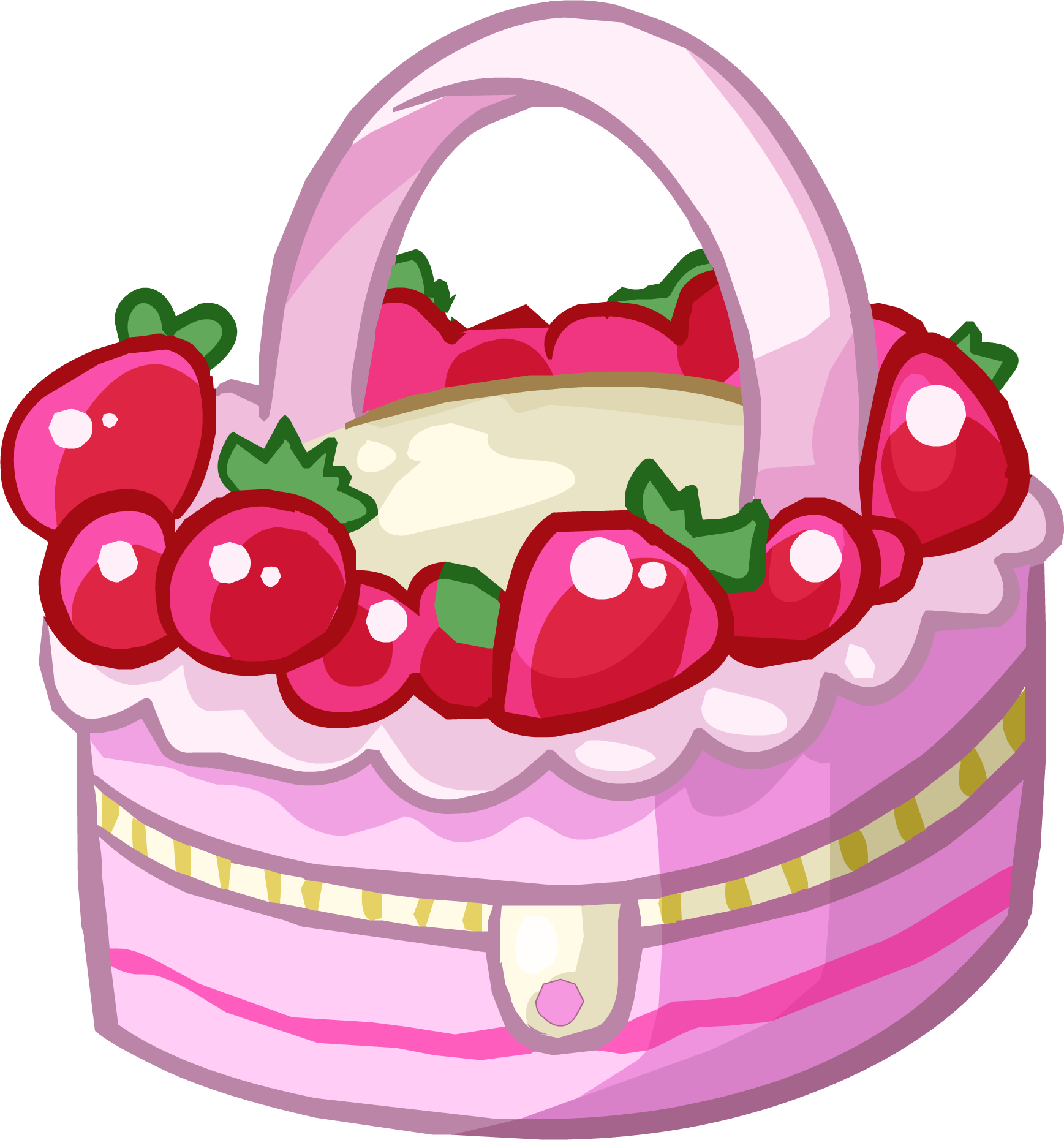 Strawberry Cake Purse Icon - Strawberry Cake (1737x1861), Png Download