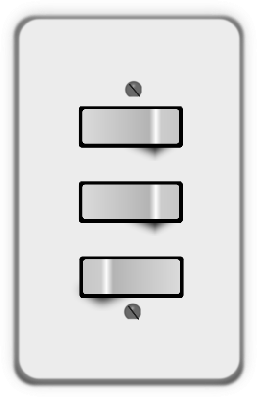 How To Set Use Light Switch, 3 Switches Icon Png - Light Switch Clip Art (637x900), Png Download