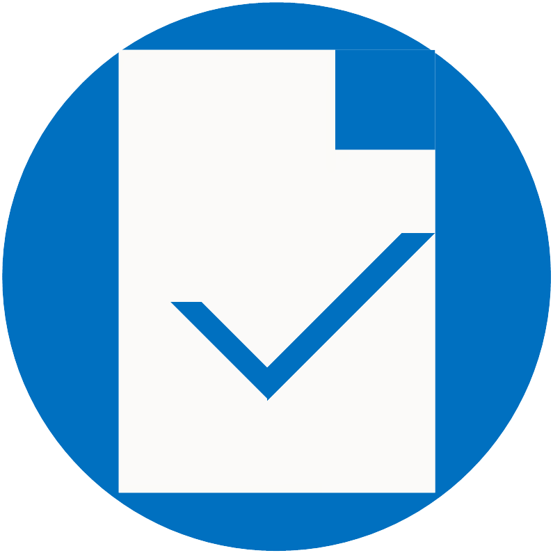Vector Icon Of Blue Checkmark On White Document - Receipt Icon Blue Png (795x795), Png Download