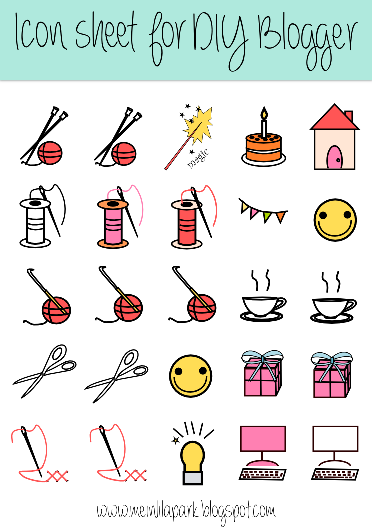 Free Digital Diy Blogger Icon Sheet - Clip Art (744x1053), Png Download