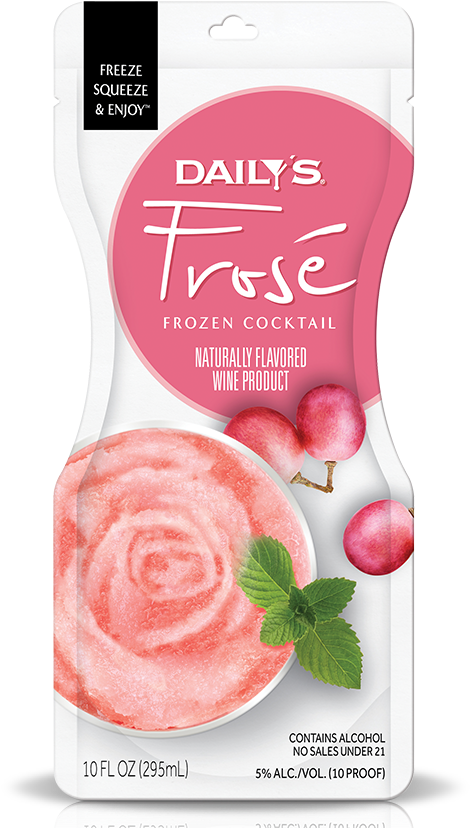 Frosé Frozen Pouches - Dailys Frose (669x1100), Png Download