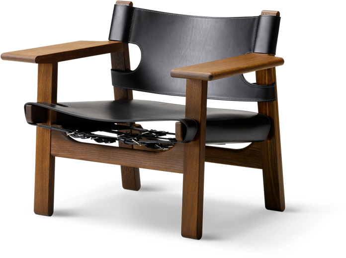 Spanish Chair - Spanish Chair - Smoked Oiled Oak, Natural Leather (1218x675), Png Download