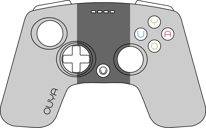 Ouya-controller - Game Controller (705x438), Png Download