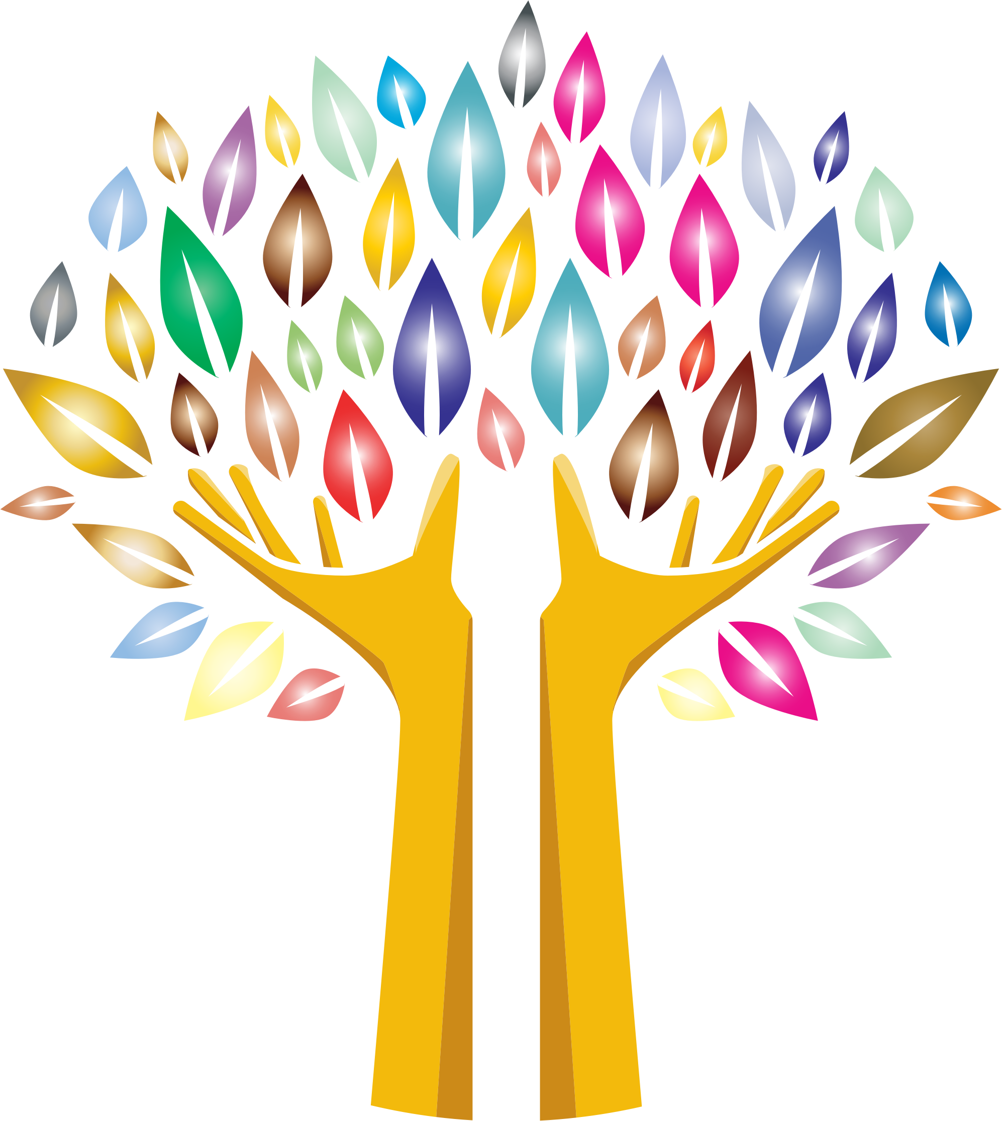 This Free Icons Png Design Of Prismatic Hands Tree (1994x2232), Png Download