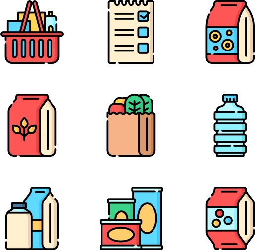 Grocery 50 Icons - Big Icons (600x564), Png Download