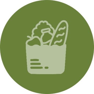 Grocery Icon Green - Food (360x360), Png Download