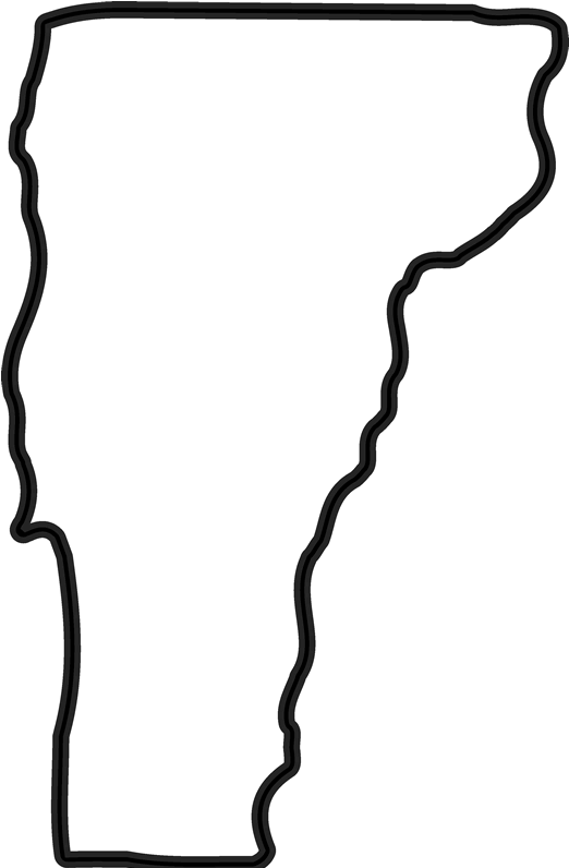 Vermont Outline Rubber Stamp - Black And White Vermont Outline (800x800), Png Download