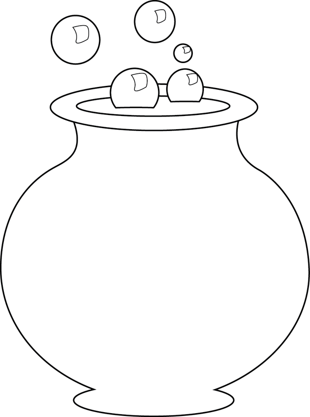 Free Cauldron Digital Stamp - Outline Of A Cauldron (640x859), Png Download
