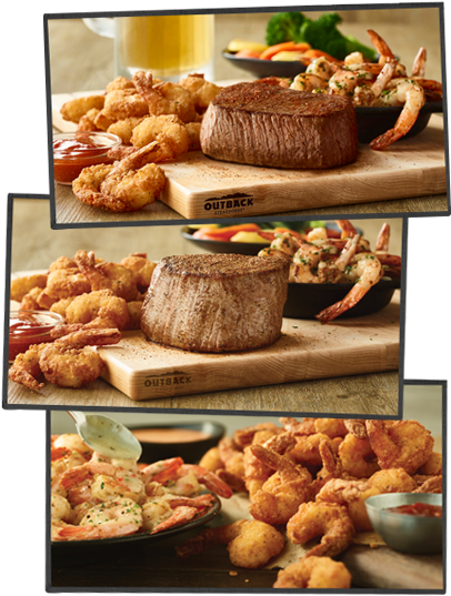 Center-cut Sirloin & Unlimited Shrimp - Outback Steakhouse Menu (427x544), Png Download