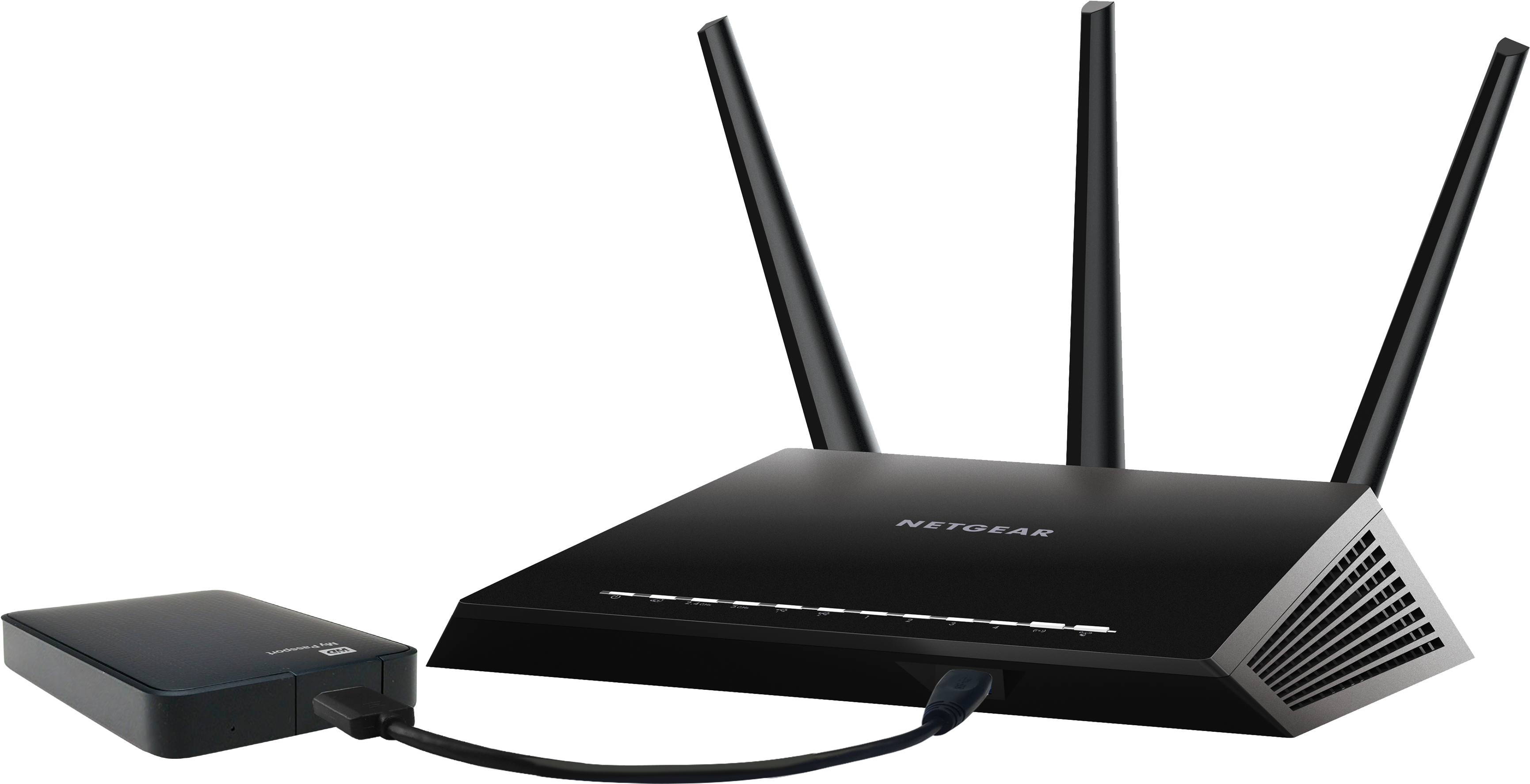 Usb Ports - Netgear Nighthawk Ac1900 Mu-mimo Smart Wi-fi Router (4162x2455), Png Download