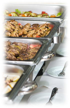 Plates, Bowls, Utensils And Serving Implements And - Golden Corral Catering (300x452), Png Download