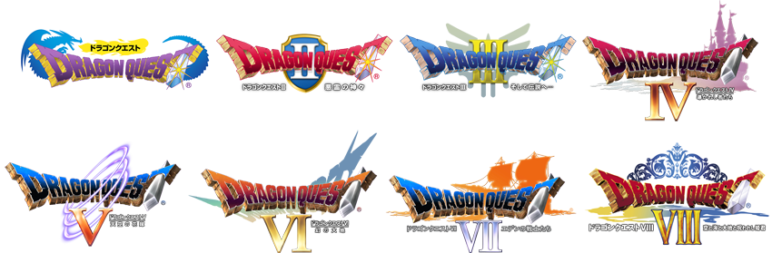 Something Interesting About The Dqi And Dqxi Logos - Dragon Quest All Logos (850x279), Png Download