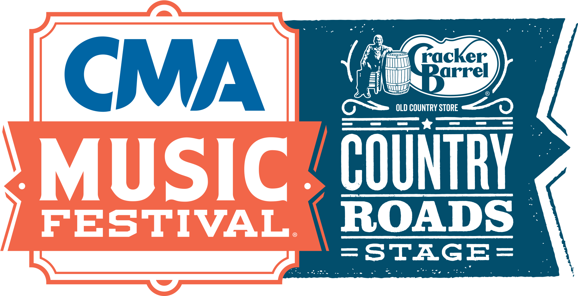 Fest17 Cracker Barrel Country Roads Stage Logo - Cma Music Festival Logo (2000x1000), Png Download