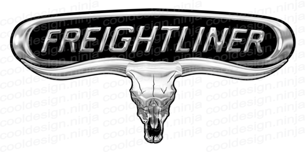 Custom Freightliner Bull Skull Decals - Freightliner Decals (599x300), Png Download
