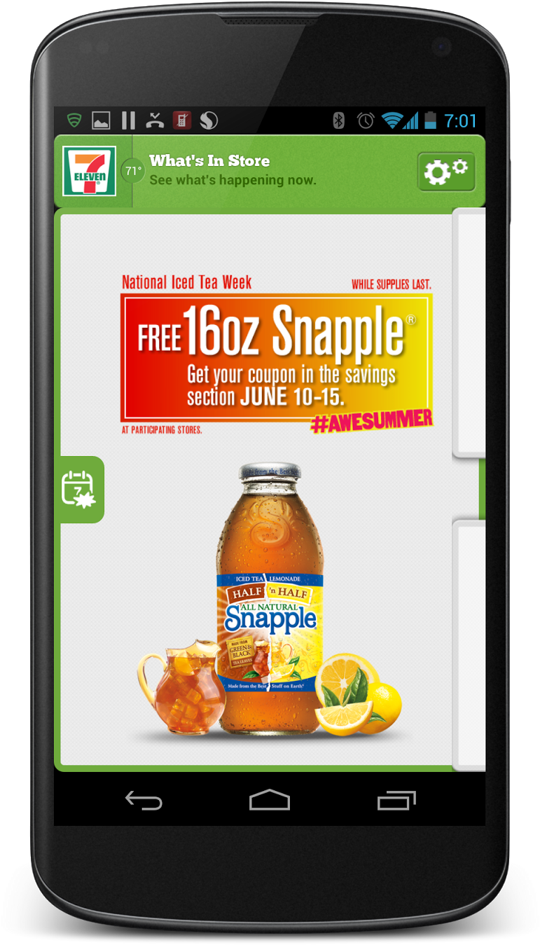 Guests Can Claim Their Free Snapple Coupon By Texting - Smartphone (959x1600), Png Download