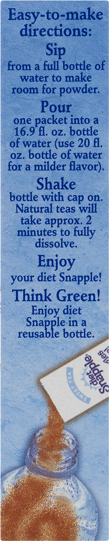 Diet Snapple Singles To Go Original Green Tea Antioxidants (1800x1800), Png Download