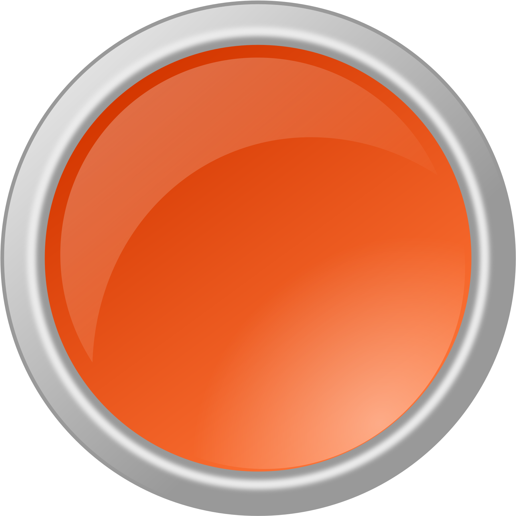 This Free Icons Png Design Of Glossy Orange Button (2400x2400), Png Download