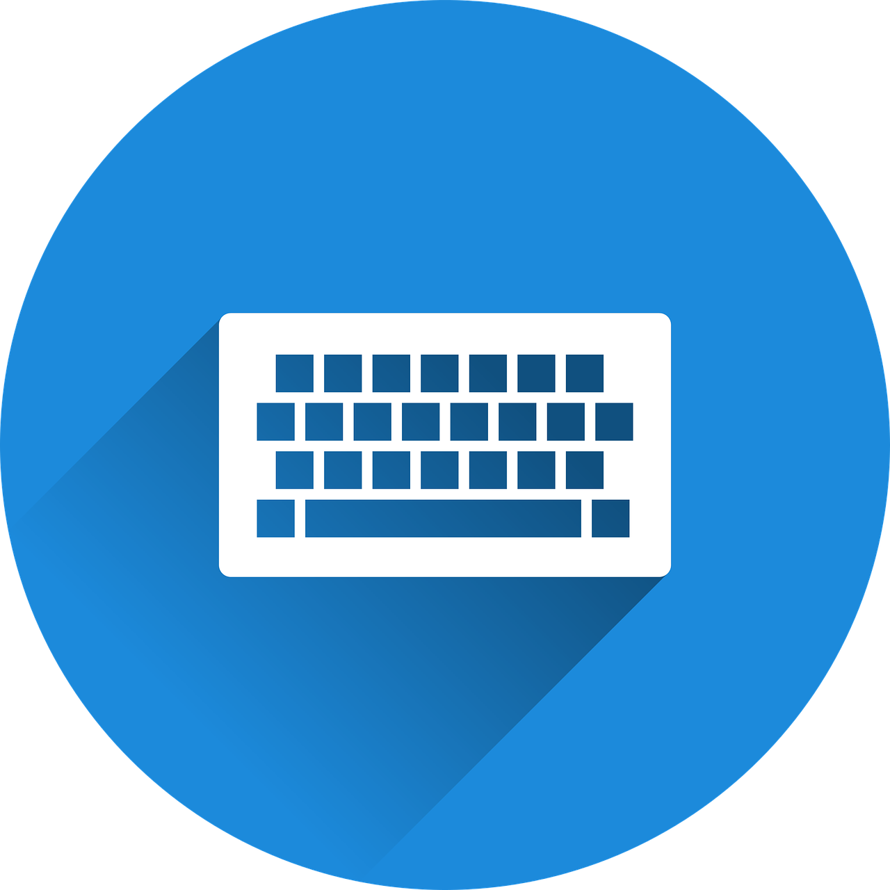 Keyboard, Icon - Movie Icon Png Blue (1280x1280), Png Download