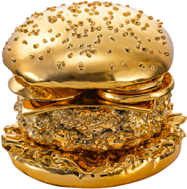 Food Thug Bling Gold Burger Png Fast Food Transparent - Golden Burger (500x482), Png Download