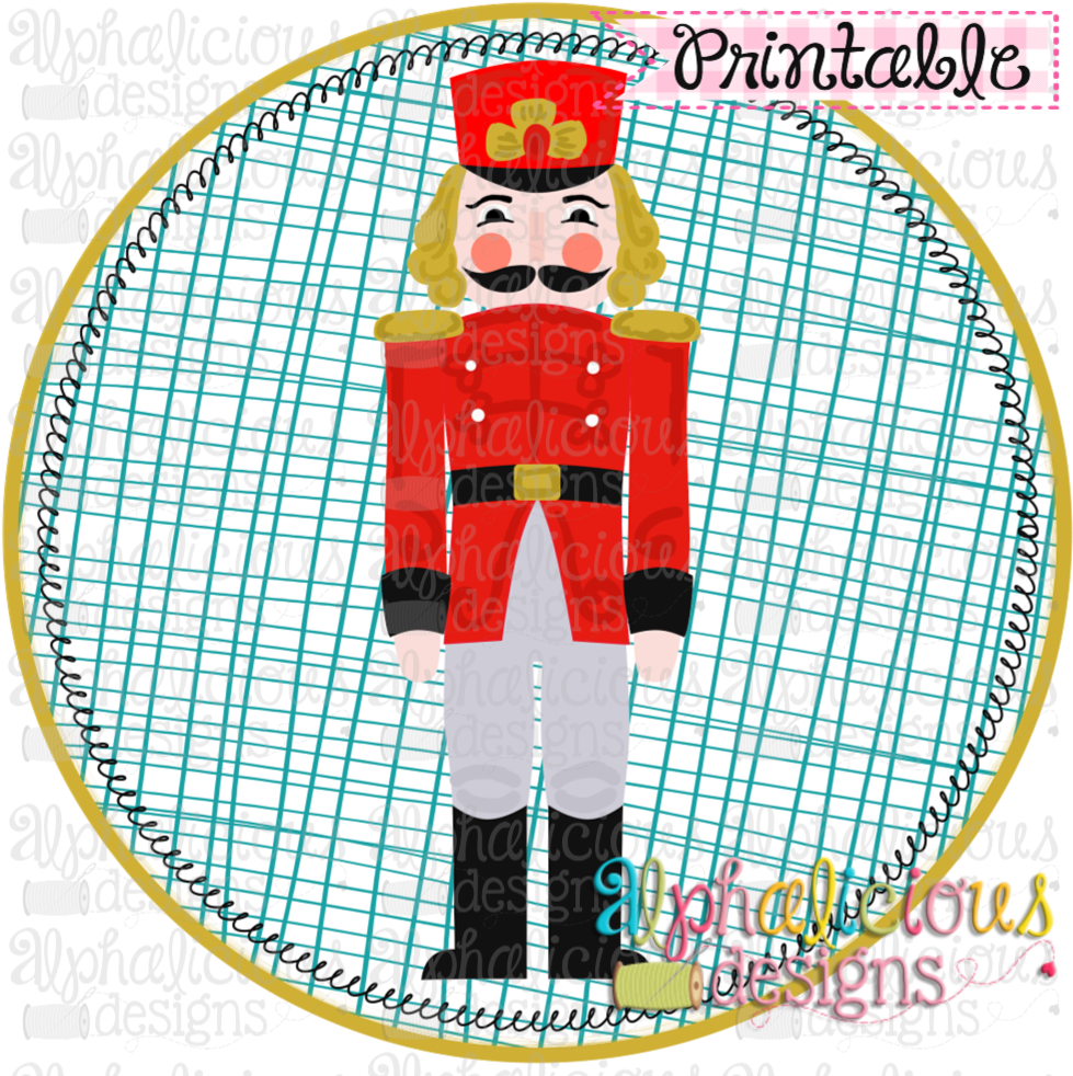 Nutcracker 2 In Circle-printable - Embroidery (990x990), Png Download