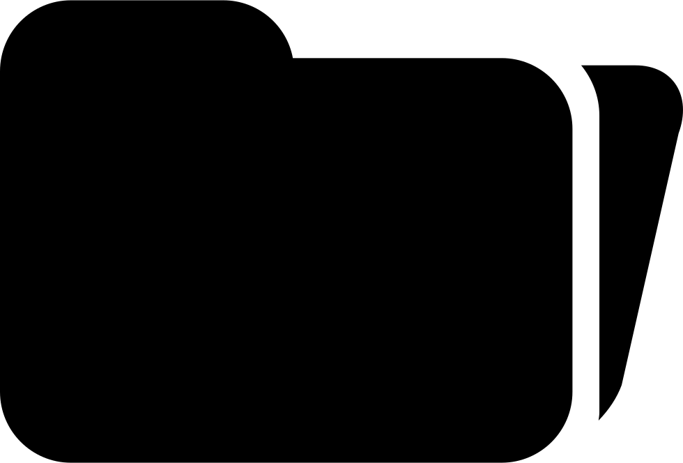 Open Black Folder Interface Symbol Comments (980x664), Png Download