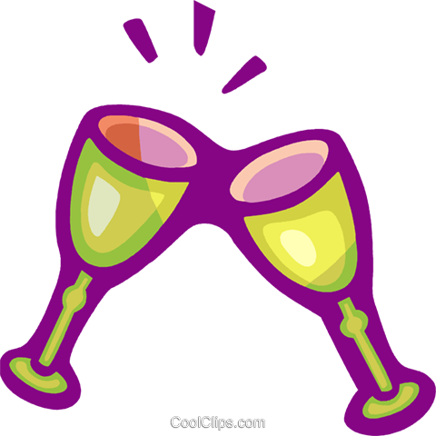 Champagne Glasses Royalty Free Vector Clip Art Illustration (480x480), Png Download