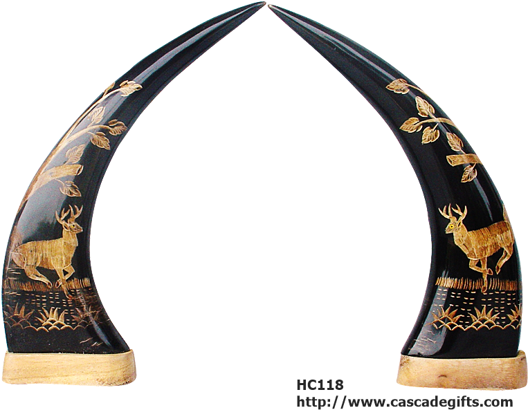 Buffalo Horn Carving (800x640), Png Download