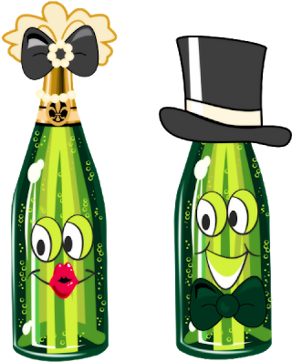 Wedding Champagne Clipart - Cartoon Champagne Bottle (400x400), Png Download