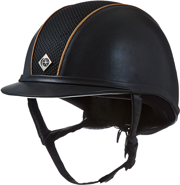 Nick Skelton Wears The - Charles Owen Ayr8 Black And Silver (600x600), Png Download