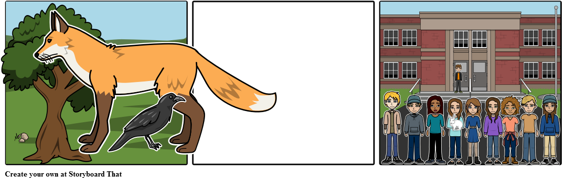 The Fox And The Crow - Cartoon (1164x385), Png Download