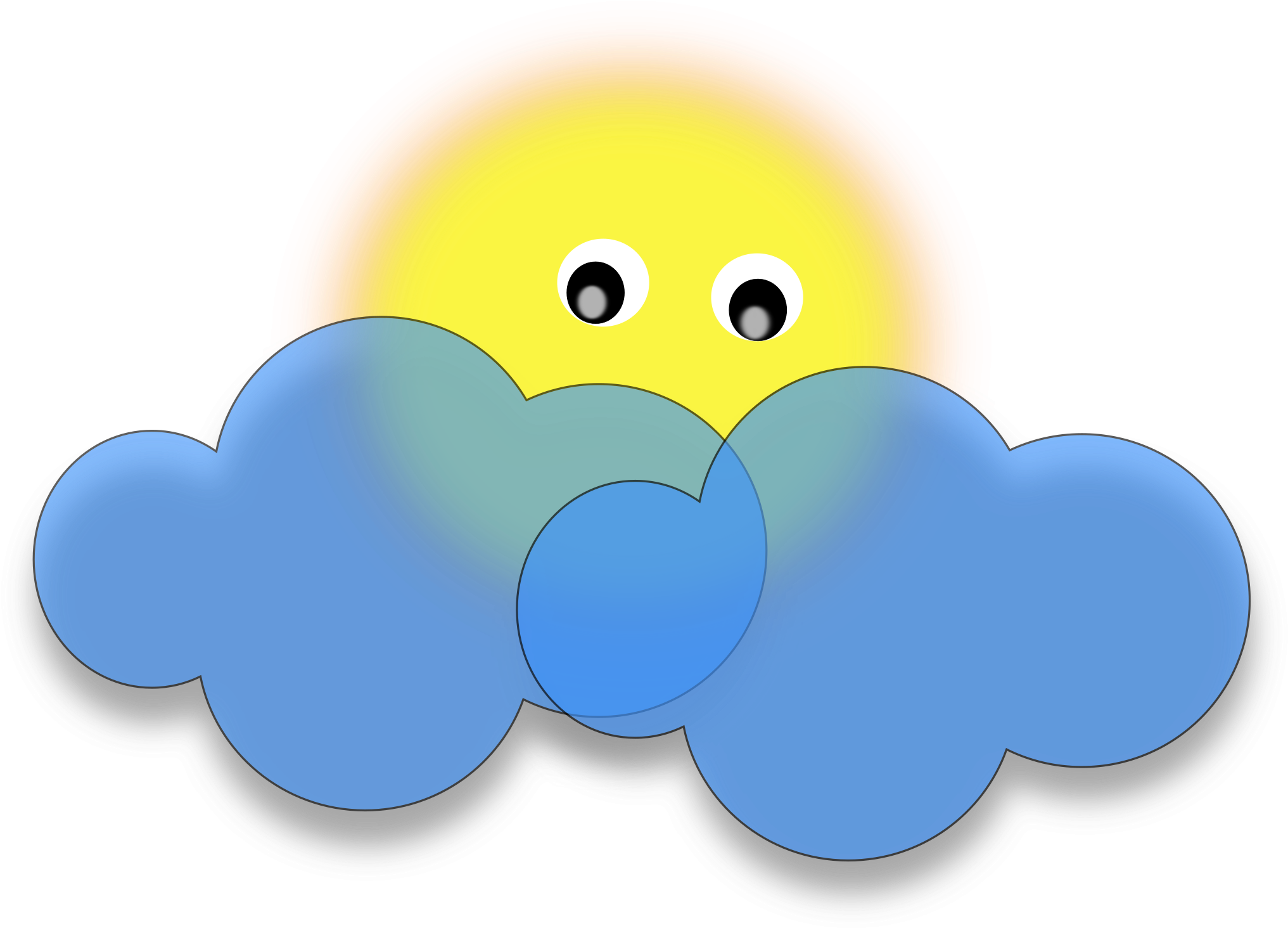 Sun In Clouds Clipart (2400x1936), Png Download
