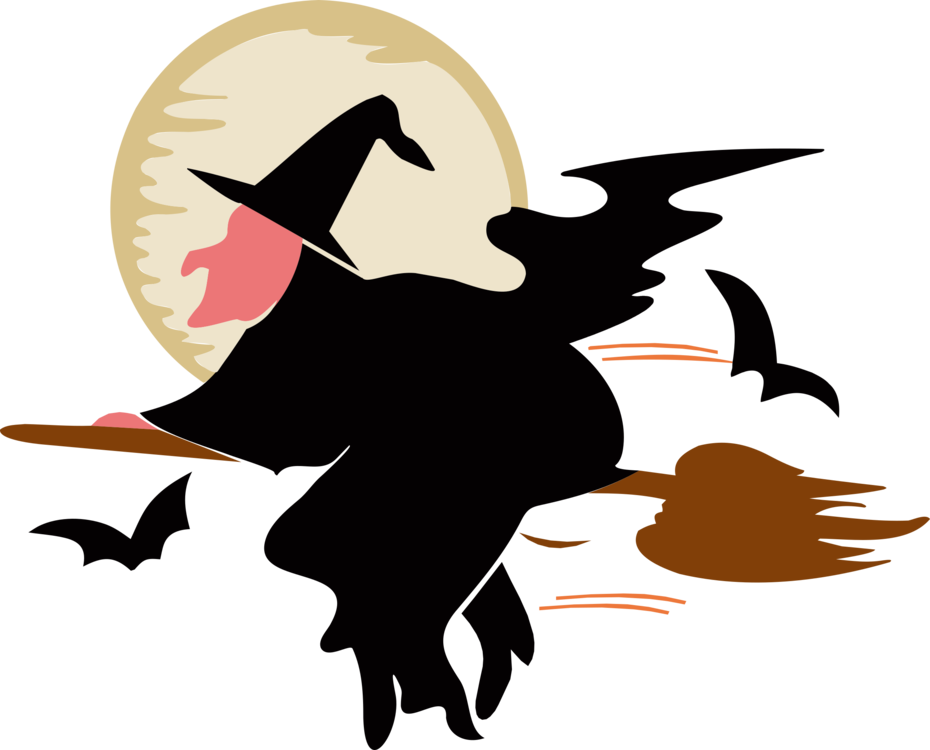 Witchcraft Sticker Wall Decal Broom - Witch Clip Art (930x750), Png Download