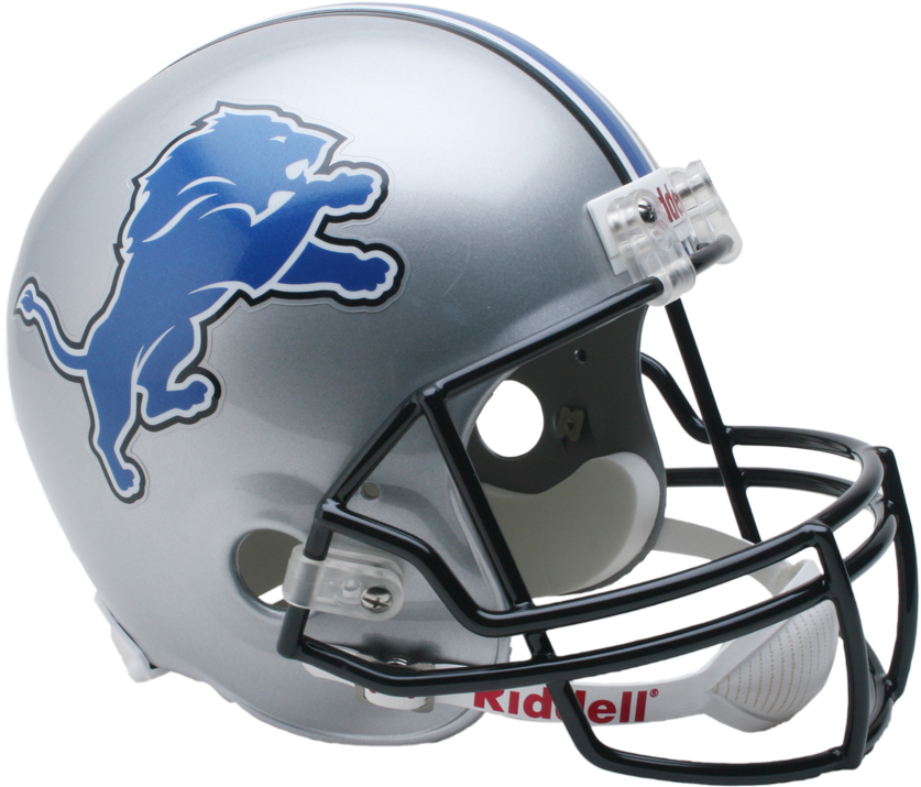 Riddell Deluxe Replica Helmet - Nfl Helmets Lions (900x812), Png Download