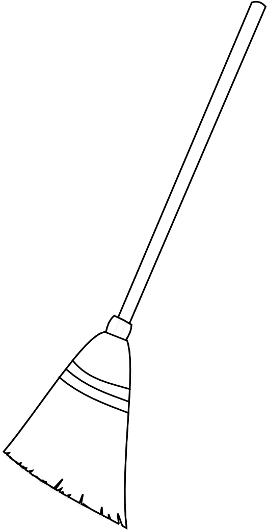 Broom - Broom With Black Background (555x1069), Png Download