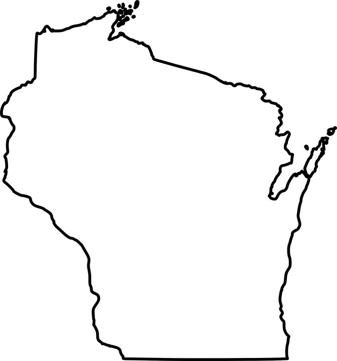 Stars Png Background - Large Outline Of Wisconsin (672x720), Png Download