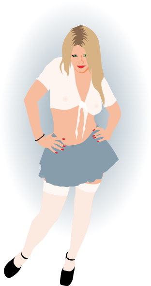 School Girl - Cartoon (312x589), Png Download
