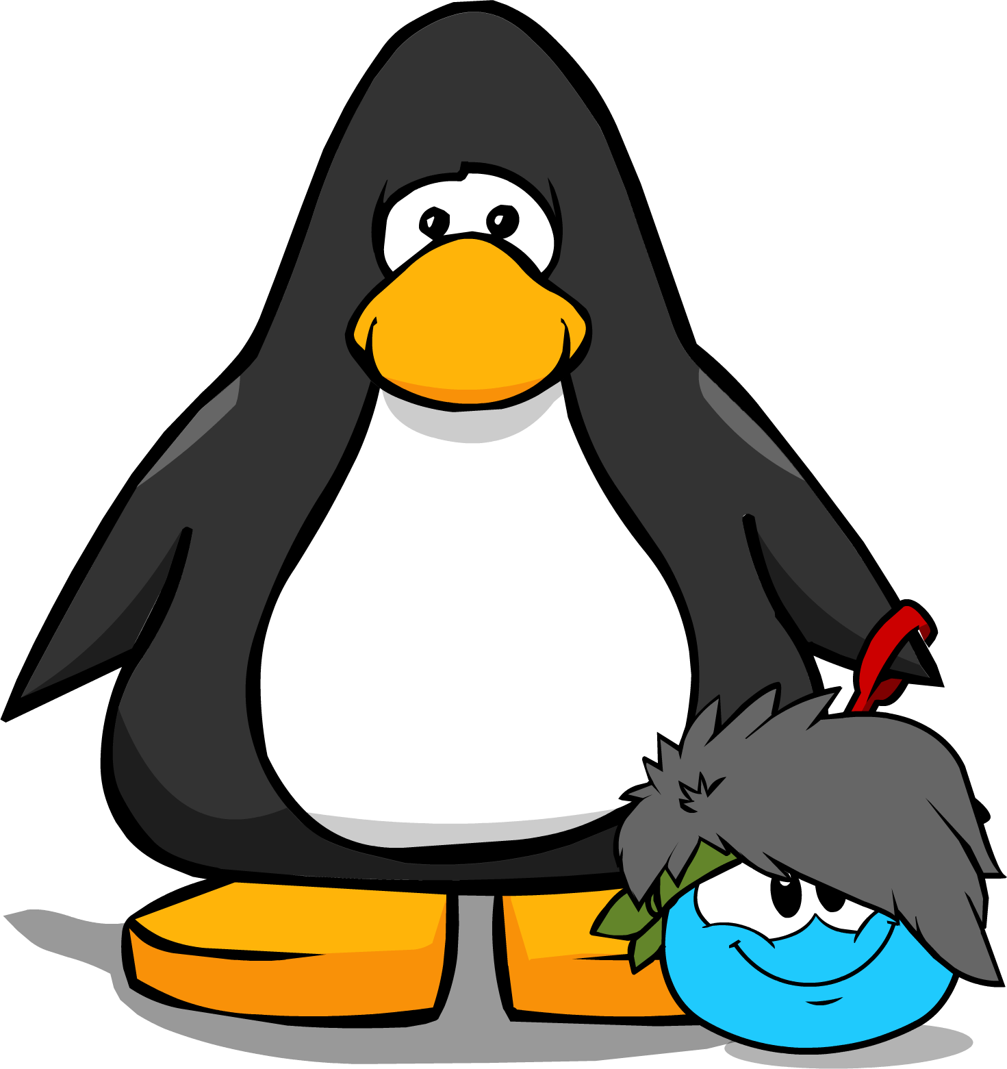 Puffle Hats The Big Bang Id 63 Player Card - Penguin With Hard Hat (1471x1561), Png Download