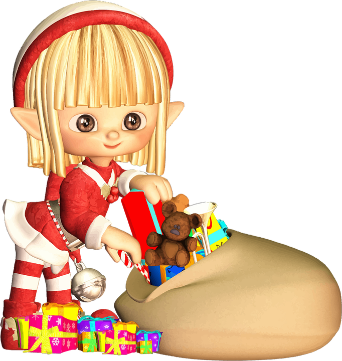 Blonde, Cartoon, Christmas, Comic Characters, Elf - Elves On Christmas Png (682x720), Png Download