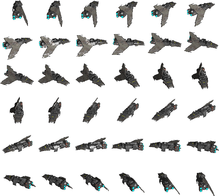 These Are Spaceship Rotation Sprites - Spaceship 2d Sprite (768x714), Png Download