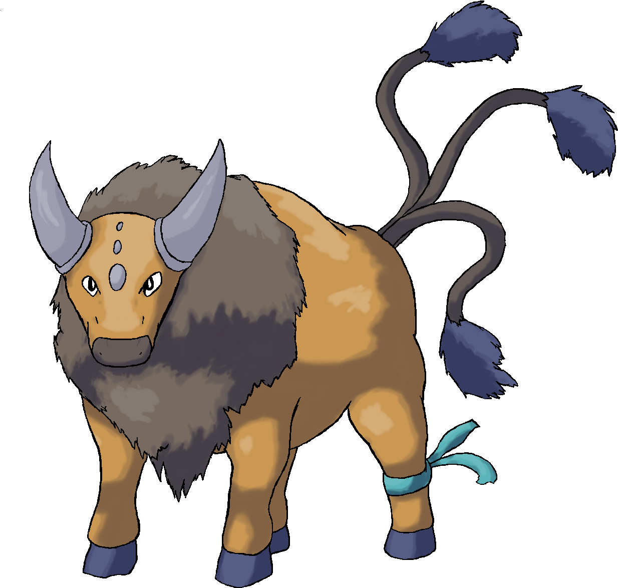 Tauros Sugimori By Tropiking On Deviantart - Tauros Pokémon Png Art (1298x1254), Png Download