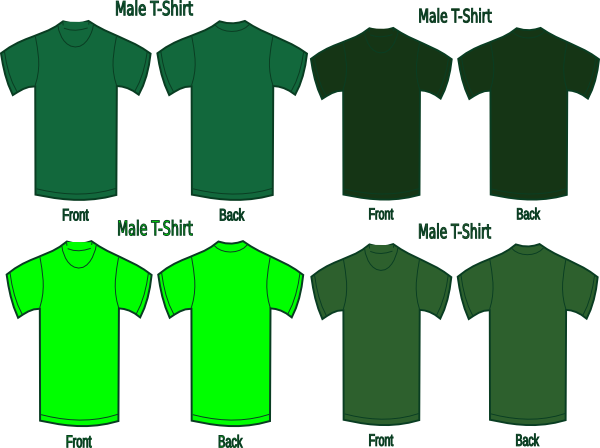 T Shirt Template Green (600x448), Png Download
