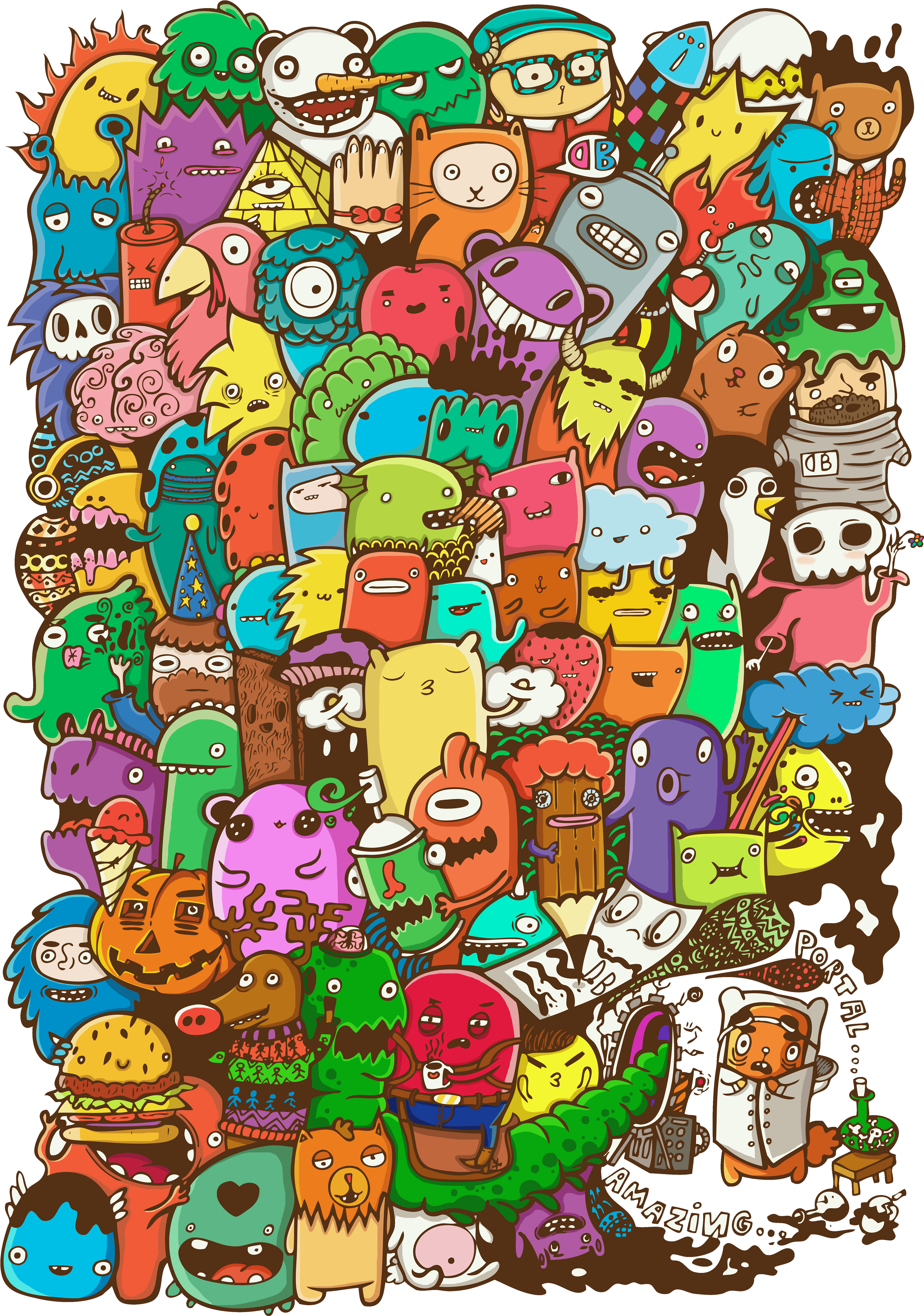 Doodle Art (3840x5488), Png Download