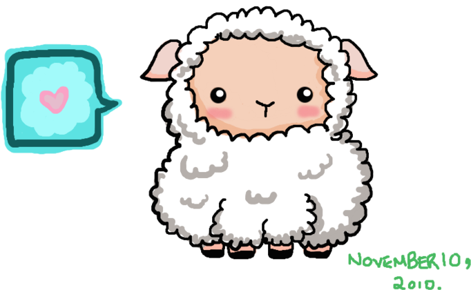 Cute Sheep Drawing Tumblr - Drawing (900x567), Png Download