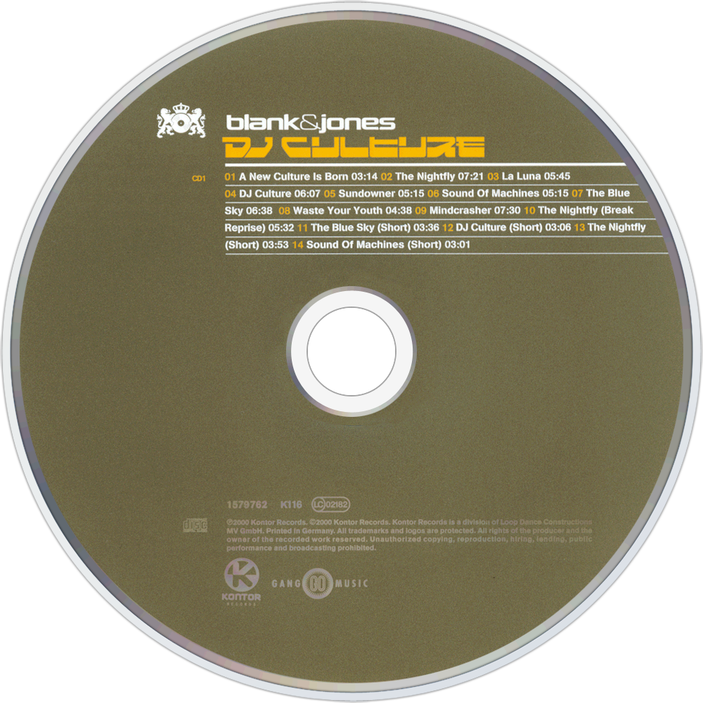 Blank & Jones Dj Culture Cd Disc Image - Blank & Jones - Nightclubbing (10th Anniversary) (1000x1000), Png Download