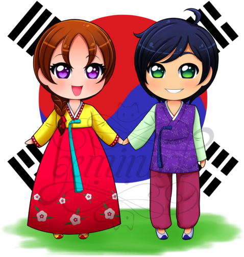 Traditional Dress Clipart - South Korea Clipart (600x514), Png Download
