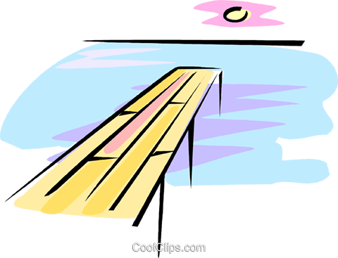 Ocean Pier Royalty Free Vector Clip Art Illustration - Pier Cartoon Png (480x367), Png Download