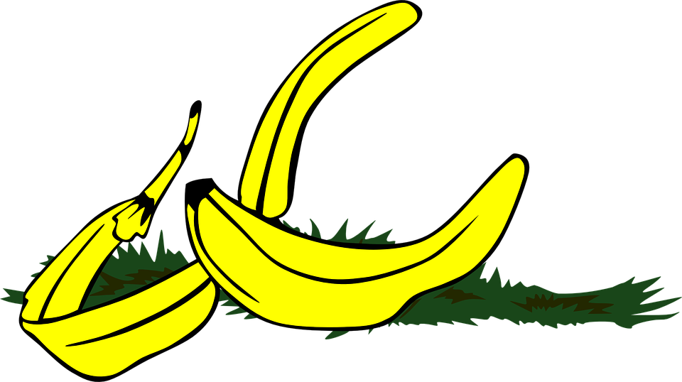 Banana Peel Slippery - Banana Peel Clip Art (960x538), Png Download