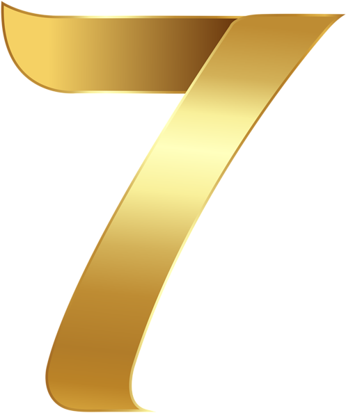 Golden Number Seven Transparent Png Clip Art Image - Alphabet (502x600), Png Download