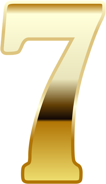 Gold Number Seven Png Image - Gold Number Seven Clipart (344x600), Png Download