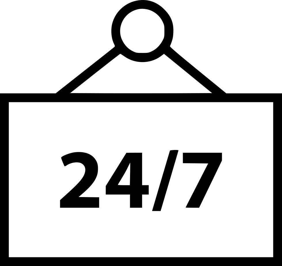 Open Twenty Four Seven Comments - 24 7 365 Icon (980x926), Png Download